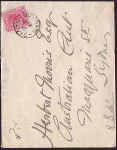 VICTORIA AUSTRALIA 1912 cover CORRYONG cds to Sydney........................7022