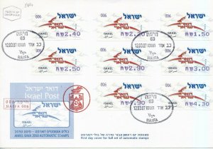 ISRAEL 2007 HAIFA SIMA ATM  LABELS MACHINE # 06 SET ON FDC 