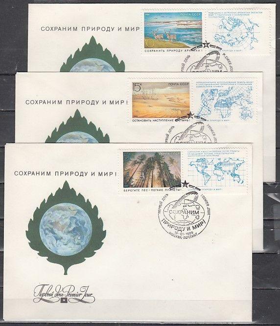 Russia, Scott cat. 5747-5749. Environment issue on 3 First day covers.