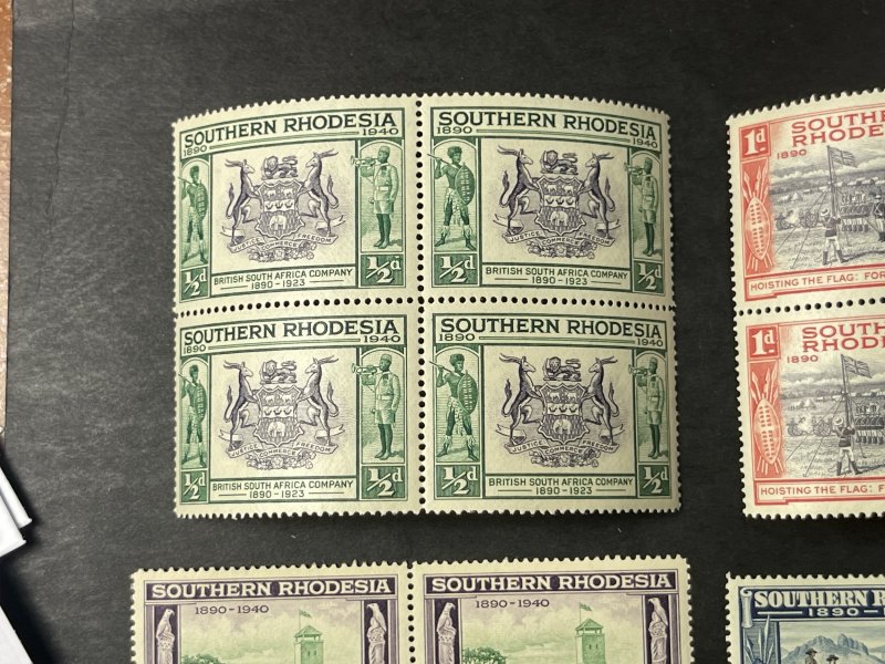 SOUTHERN RHODESIA # 56-63-MINT/NEVER HINGED--COMPLETE SET OF BLOCKS OF 4--1940