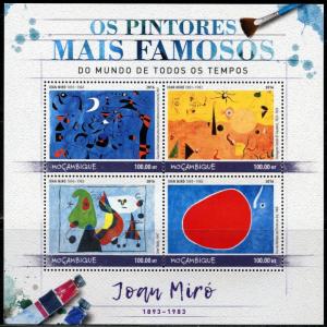 MOZAMBIQUE 2016 FAMOUS PAINTERS JOAN MIRO  SHEET MINT NH