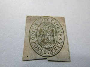 US Local Stamps, Scott #20L9, 2c BODY'S CITY EXPRESS POST 1852, Print in...