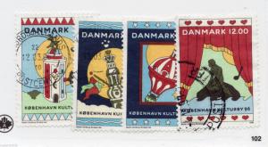 1996 Denmark - Sc# 1043-044 Θ used København culture & arts postage stamp set.