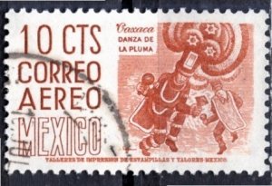 Mexico; 1951: Sc. # C187; Used Single Stamp > Perf. 10 1/2 x 10