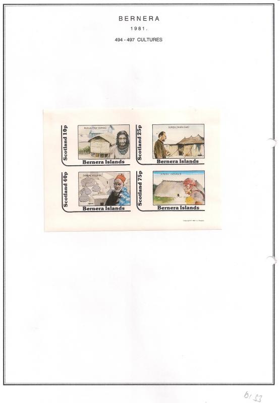 SCOTLAND - BERNERA - 1981 - Cultures - 4v Imperf Sheet - MLH