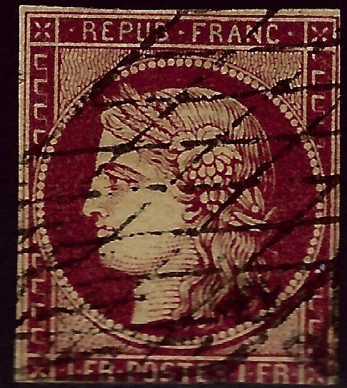 France Sc #9b Used F-VF SCV$875...French Stamps are Iconic!