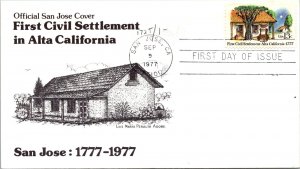 FDC 1977 - First Civil Settlement in Alta California - San Jose, CA - F33479