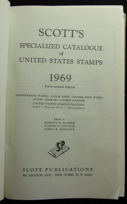 1969 Used Scott US Stamp Catalogue Specialized Edition