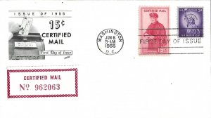 FA1    15c Certified Mail  Fleetwood -  First Day Cover