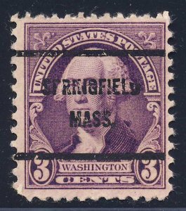 Springfield MA, 720-61 Bureau Precancel, 3¢ Stuart