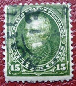 USA 284: 15c Clay, olive green, used, just F