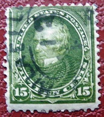 USA 284: 15c Clay, olive green, used, just F