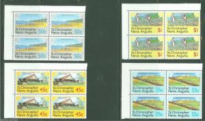 ST. CHRISTOPHER NEVIS  ANGUILLA  LOT OF SIX MINT NH DEFINITIVE  SETS 