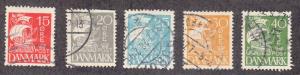 Denmark - 1927 - SC 192-95,197 - Used - Short set - No196
