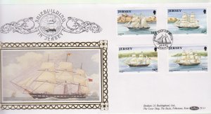 Jersey 1992 Ship Building on Benham Silk FDC