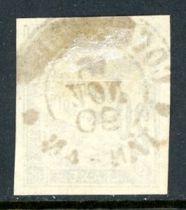 France 1884 Colony General Issues Postage Due 20¢ Black Imperf Sc #J8 VFU L45