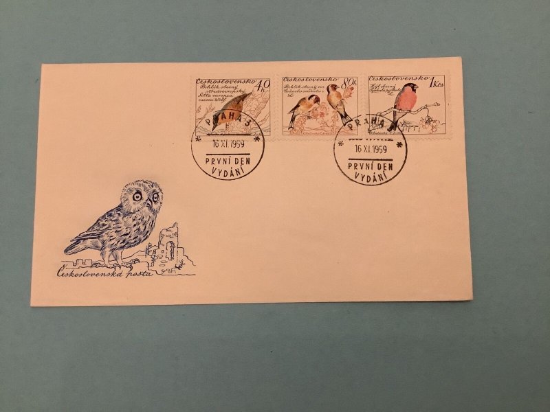 Czechoslovakia 1959 Birds Owl Stamps Cover R41595