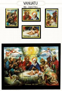 Vanuatu 1982 Christmas  Set of 4 + Minisheet MNH