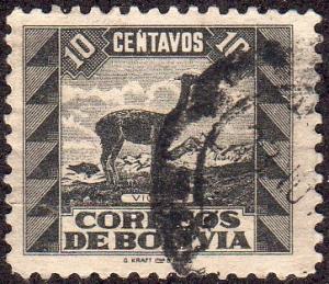 Bolivia 254 - Used - 10c Vicuna (1939) (cv $0.75)