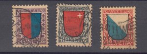 J38554, jlstamps 1920 switzerland set used hinge remrants #b15-7 $60.50 SCV