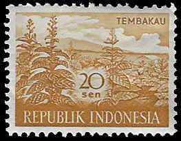 Indonesia #497 Unused OG H; 20s Tobacco (1960)