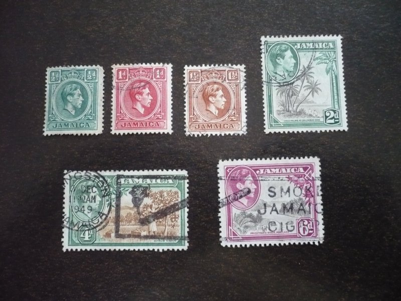 Stamps - Jamaica - Scott# 116-119,122,123 - Used Part Set of 6 Stamps