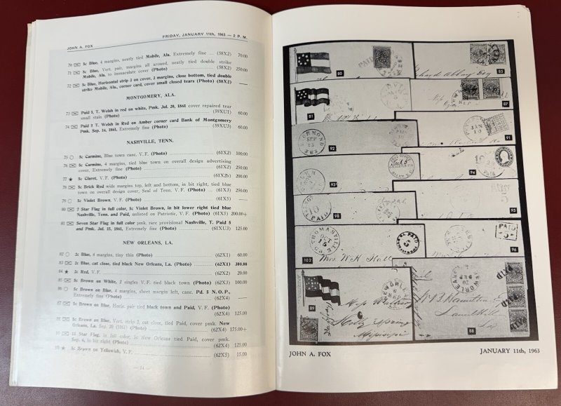 Specialized Confederate States of America, John A. Fox, New York, Jan. 11, 1963