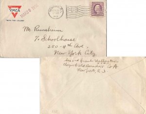 United States Rhode Island Newport, R.I. 1918 American Flag Type A14  Red and...