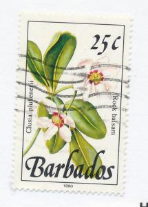 Barbados 1989 - Scott 757 used - 25c, Flower, Rock Balsam