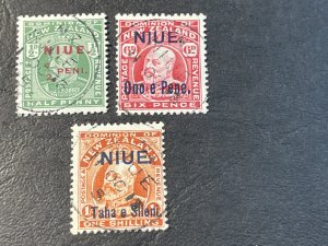 NIUE # 14-16--USED---COMPLETE SET-----1911-12