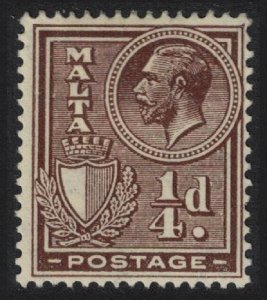 Malta George V ¼d. brown 1926 MH SG#157
