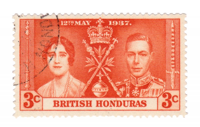 BELIZE BRITISH HONDURAS YEAR 1937 SCOTT # 112. USED.