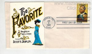 BLACK HERITAGE SERIES RARE UNKNOWN LABEL FDC 2044 SCOTT JOPLIN THE FAVORITE RAG