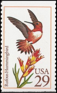 US 2645 Hummingbirds Rufous 29c single (1 stamp) MNH 1992 
