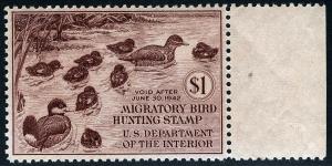 US Sc RW8 $1.00 1941 MNH OG XF Federal Duck Hunting Permit Stamp