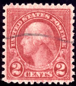 US 579 2c 1923 George Washington coil waste, perf 11x10 PSAG grade 80 used