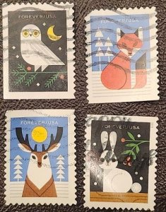 US Scott # 5822-5825; used (66c) Winter Animals from 2023; VF; off paper