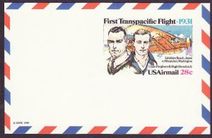 UXC19 First Trans-Pacific Flight mint postal card