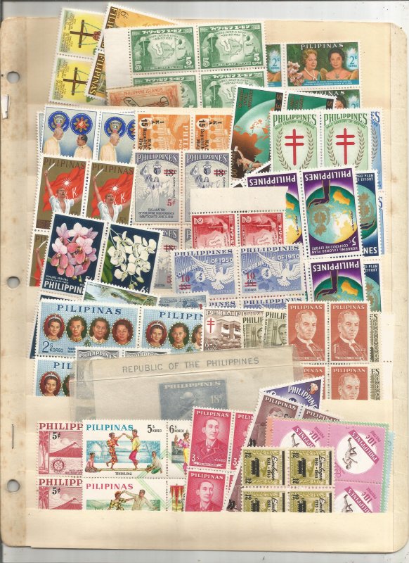 PHILIPPINES COLLECTION ON STOCK SHEET, MINT/USED