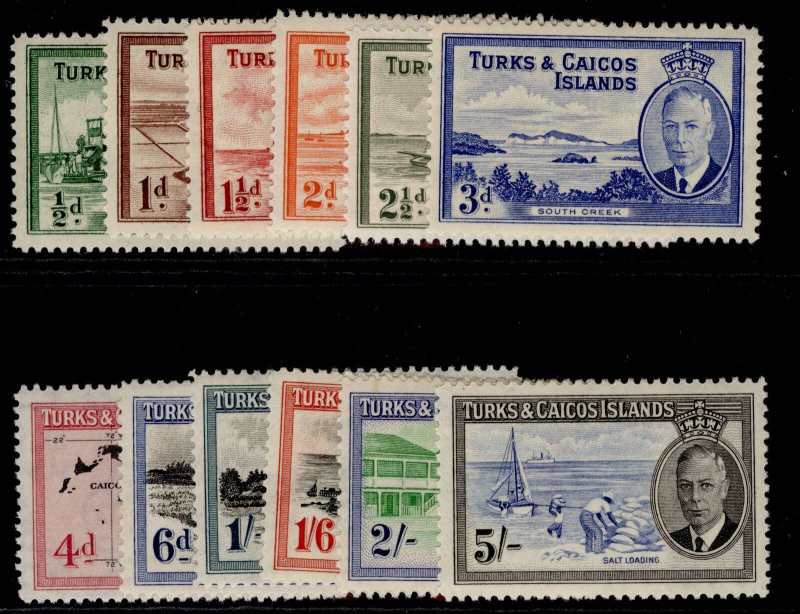 TURKS & CAICOS ISLANDS GVI SG221-232, short set, M MINT. Cat £65.