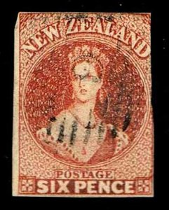 Scott # 9 New Zealand Issue of 1859 - USED - FINE - CV$325.00 (ESP#3175)