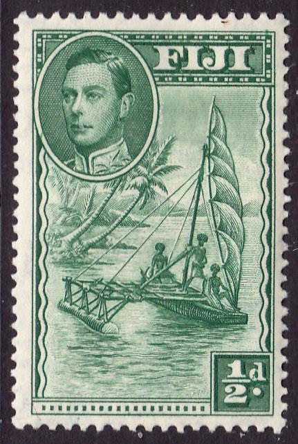 Fiji KGVI 1938 1/2d Green Shades SG249 Mounted Mint