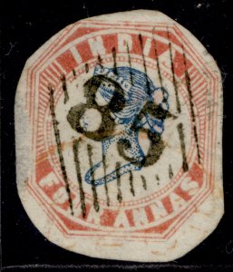 INDIA QV SG21b, 4a blue & red, USED. Cat HEAD IIIa FRAME I