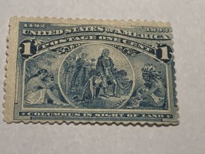 United States Stamp Unused Scott  230 MLH Colombian Series 1893.  1 Cent