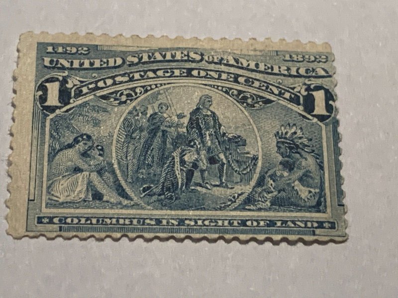 United States Stamp Unused Scott  230 MLH Colombian Series 1893.  1 Cent 