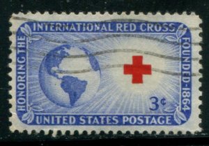 1016 US 3c International Red Cross, used
