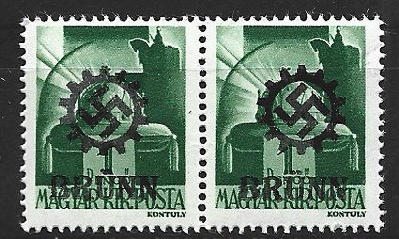 COLLECTION LOT  6121 GERMANY OCCUPATION IN BRUNN (MORAVIA) 1 FO MNH PAIR