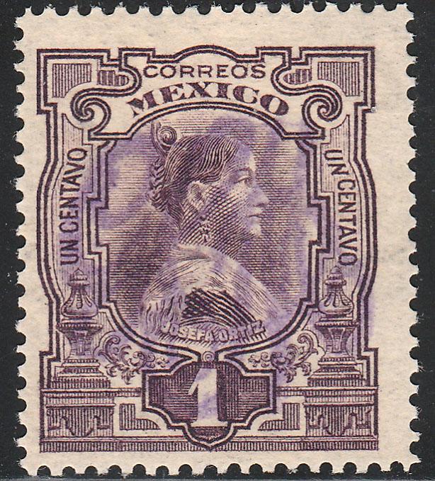 MEXICO 370, 1c LARGE MONOGRAM HANDSTAMP, MNH. F-VF.