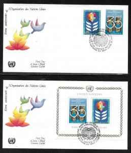 United Nations NY 322-324 35th UN Geneva Cachet FDC First Day Cover SF Cancel
