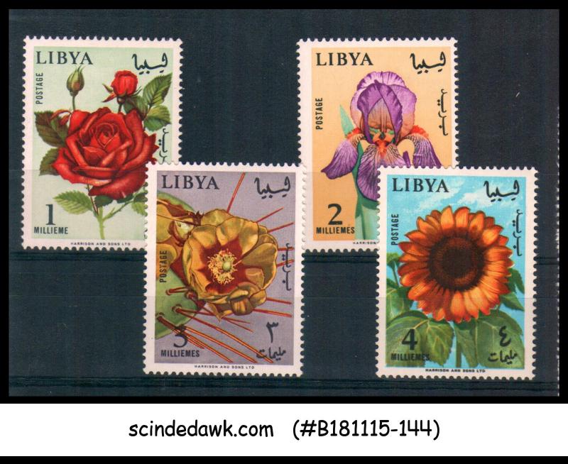 LIBYA - 1965 FLOWERS OF LIBYA - 4V - MNH